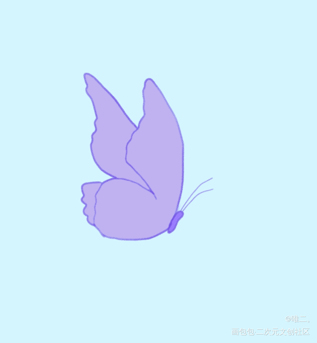 紫蝴蝶_唤醒春日主题打卡绘画作品