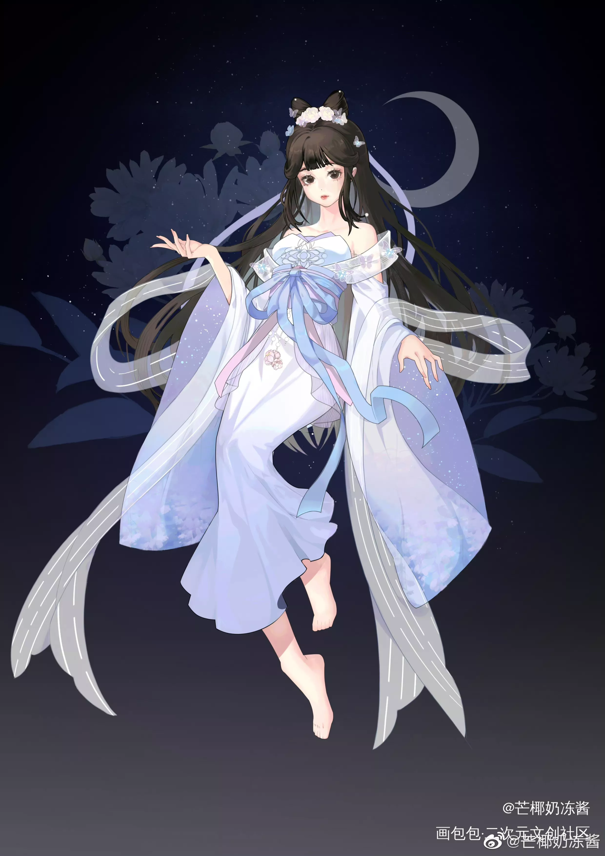 嫦娥妹妹_拟人少女插画原创oc绘画作品