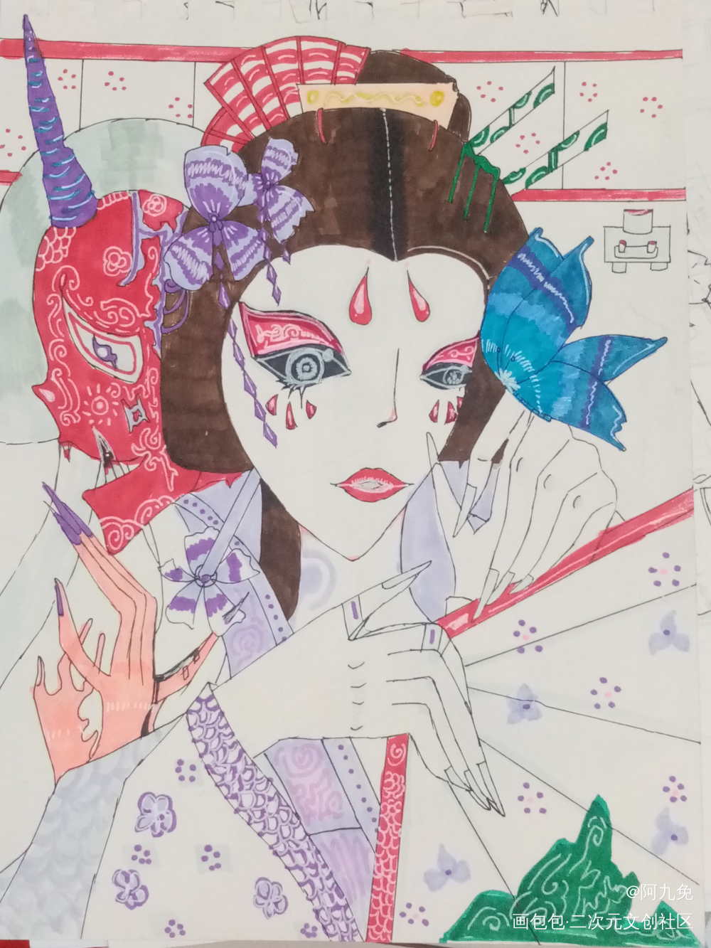 第五人格自创海报_第五人格红夫人第五人格红蝶绘画作品