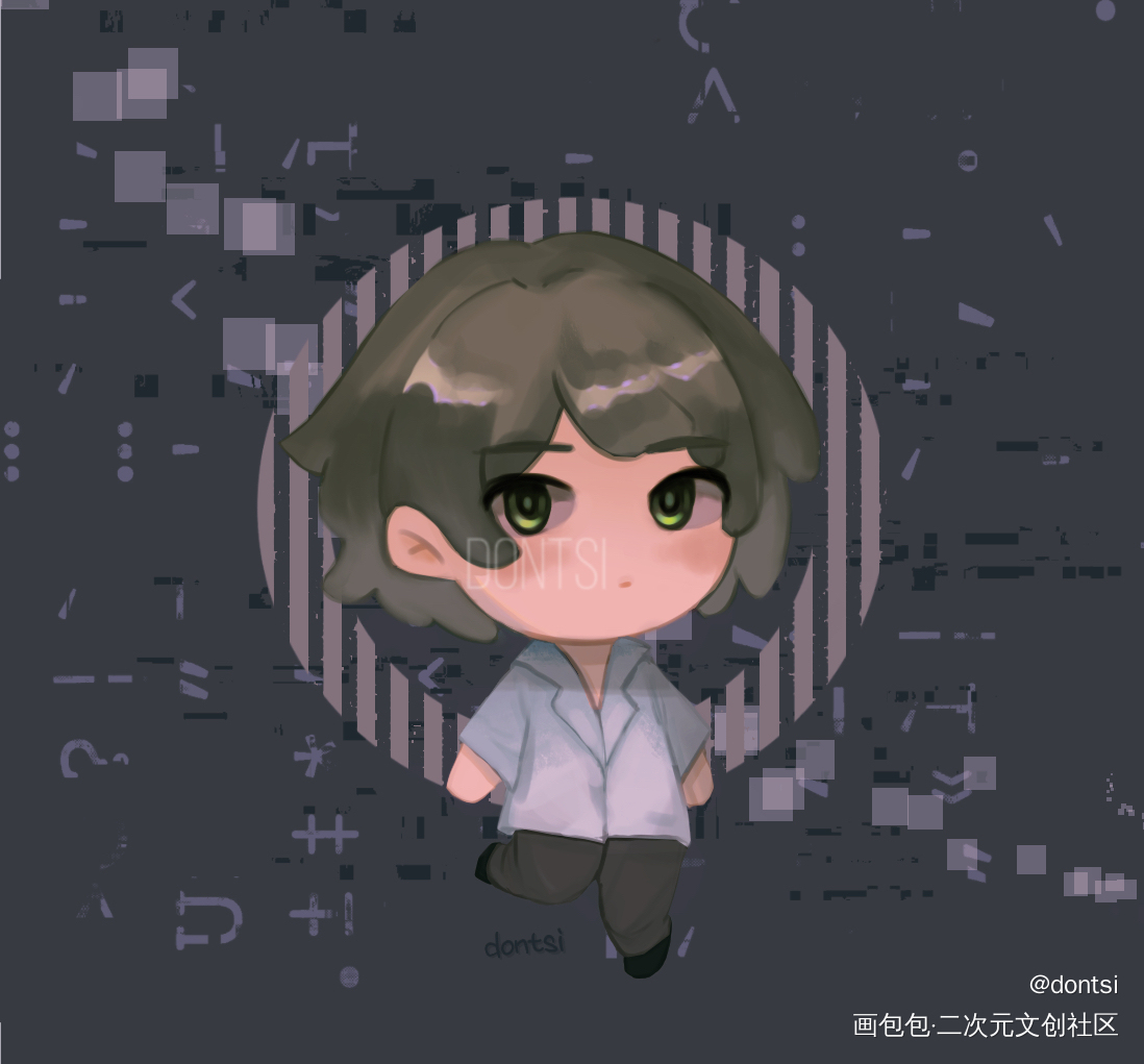今日qq人（尺v尺）_板绘涂Q版QQ人摸鱼原创oc绘画作品