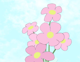 一瓶花花_绘画作品