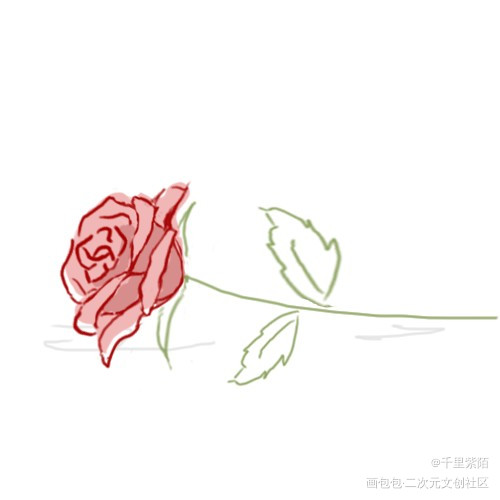 嘉名誰贈作玫瑰_平涂绘画作品