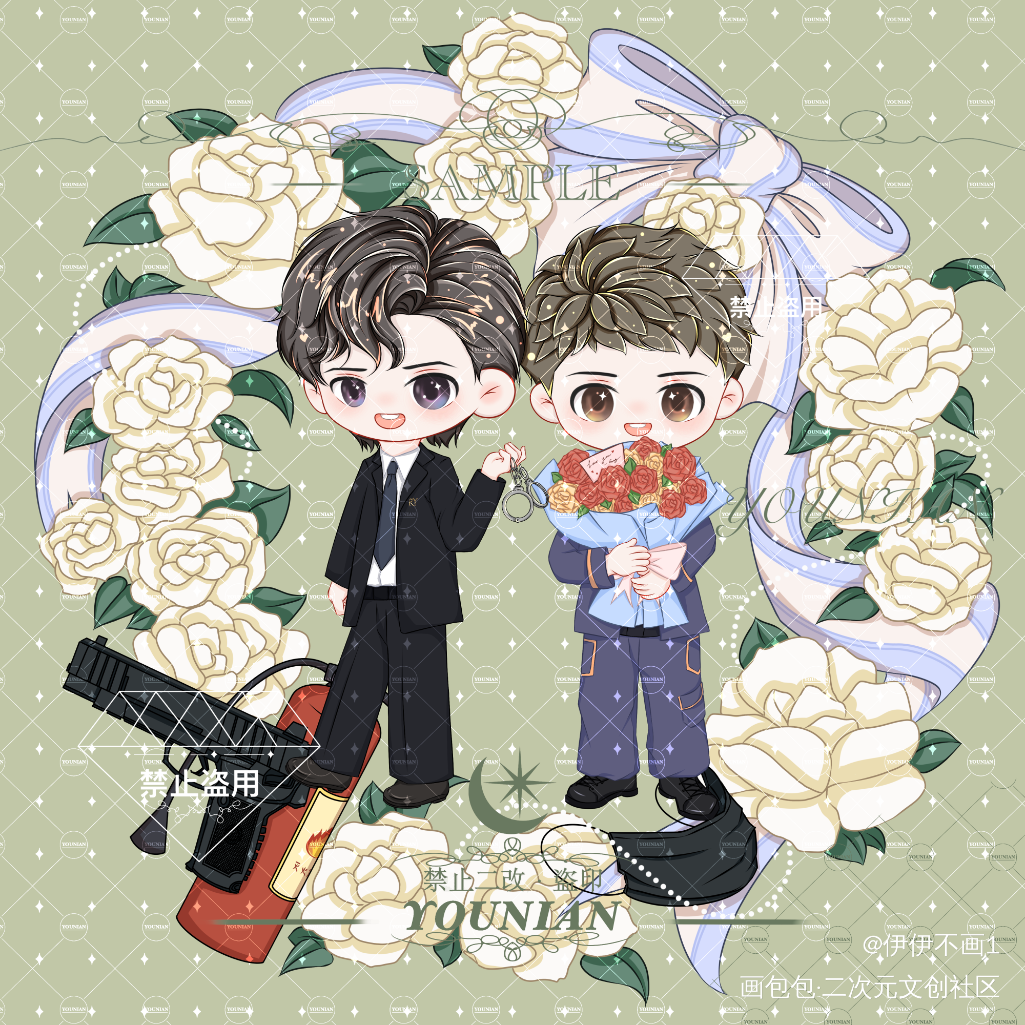 四火生日快乐_火焰戎装188男团宫任宫应弦任燚绘画作品