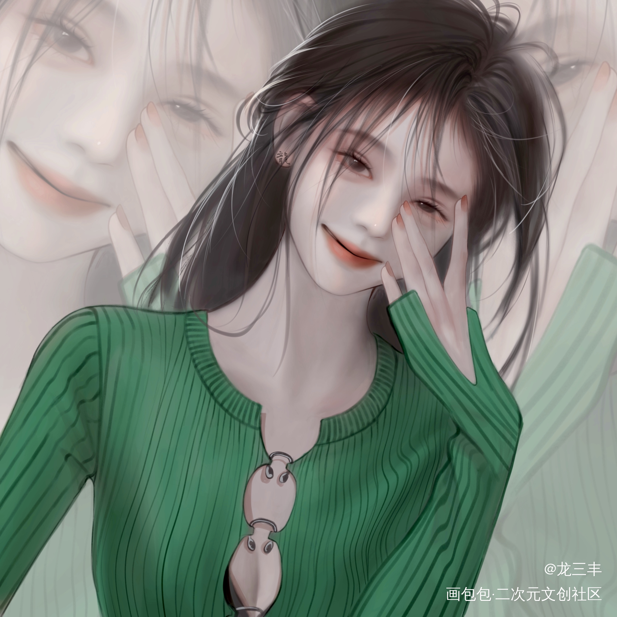 小鞠_厚涂日系鞠婧祎摸鱼绘画绘画作品