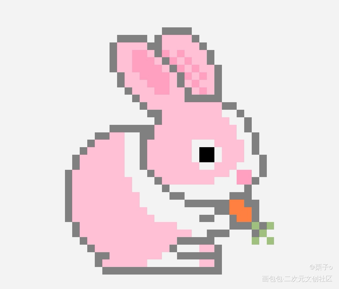 啃萝卜的兔兔_兔子唤醒春日主题打卡风景绘画作品