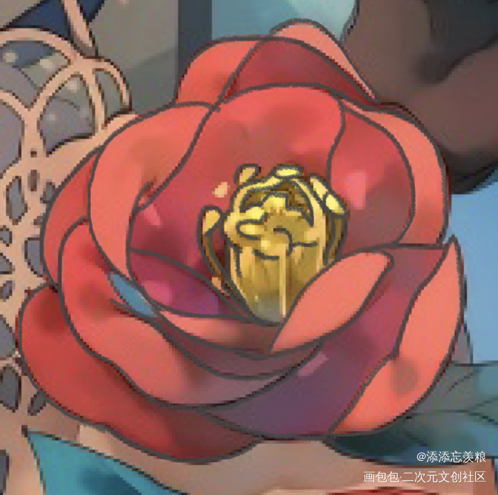 漂亮红花_花画画临摹绘画作品