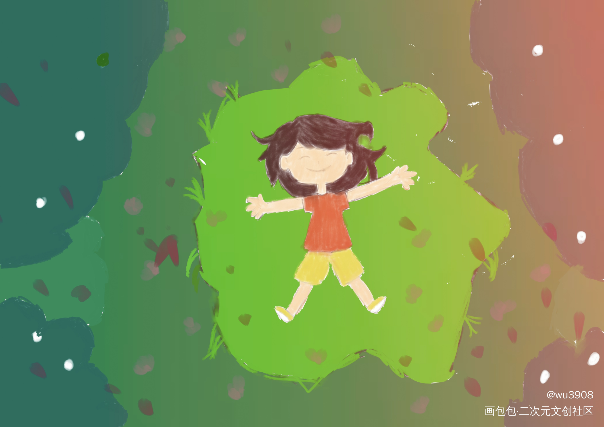 听见春的静谧_板绘涂绘画作品