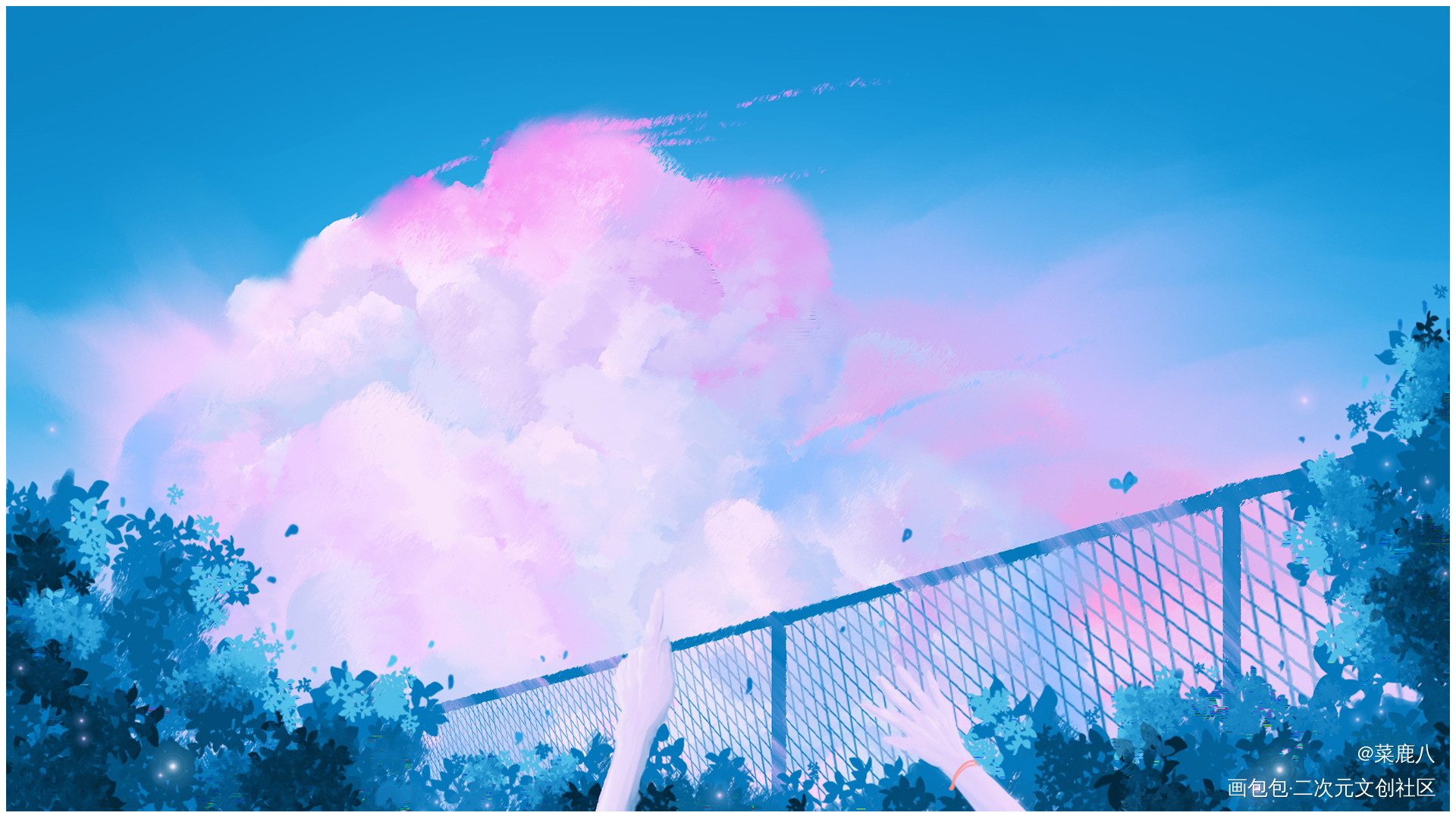 【云13】_厚涂平涂云朵云场景插画风景板绘插画板绘绘画作品