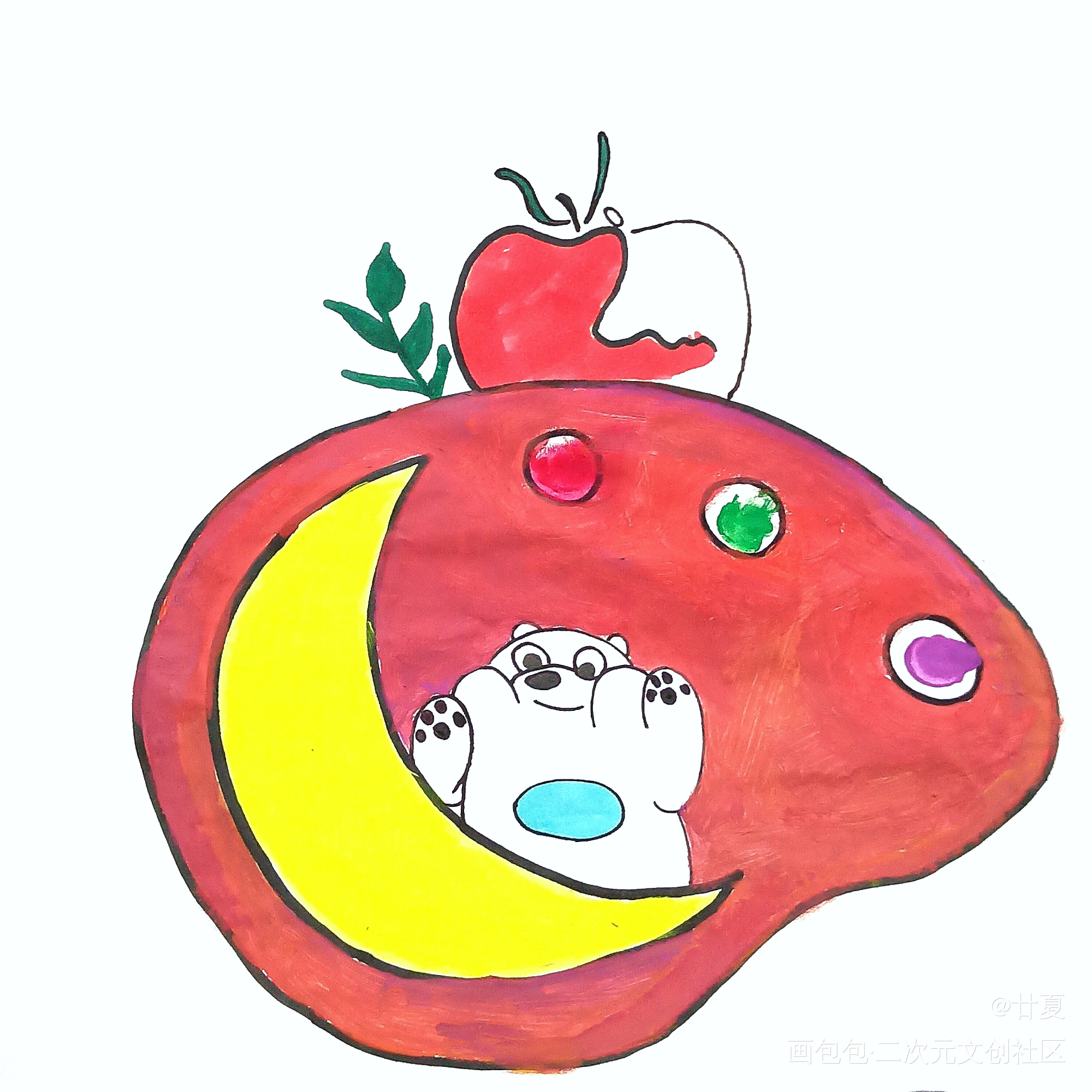 春_摸鱼页绘画作品