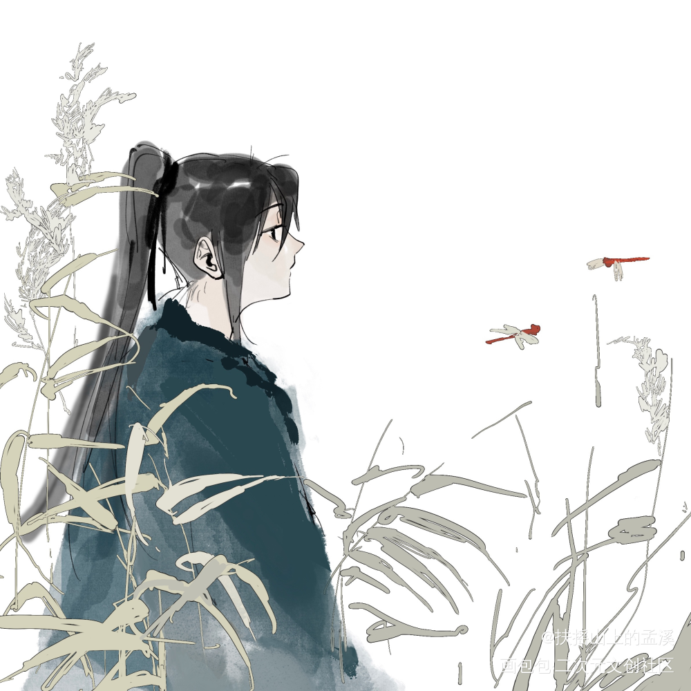 无题_六爻程潜水墨古风priest绘画作品