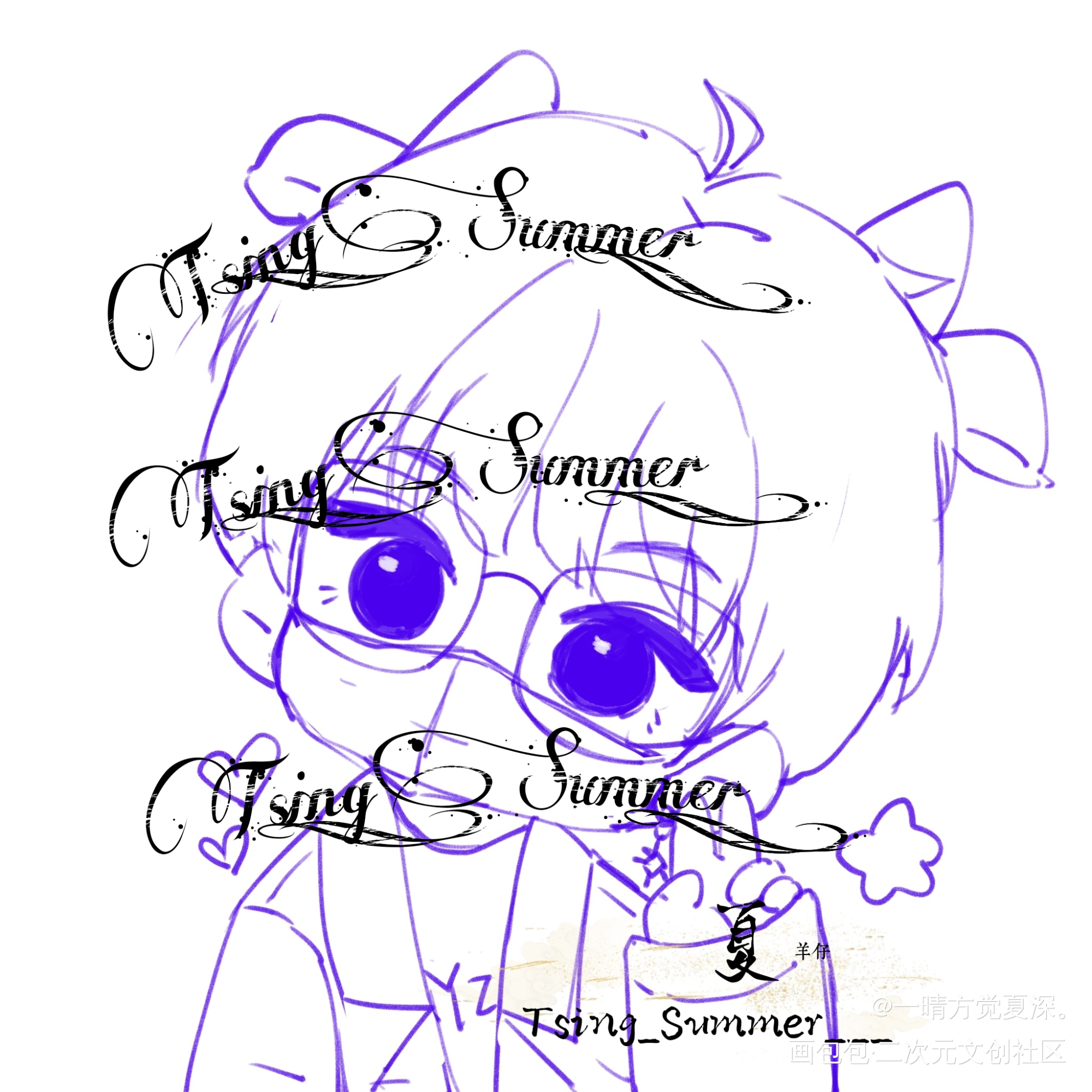 春天和小羊_唤醒春日主题打卡cv羊仔绘画作品
