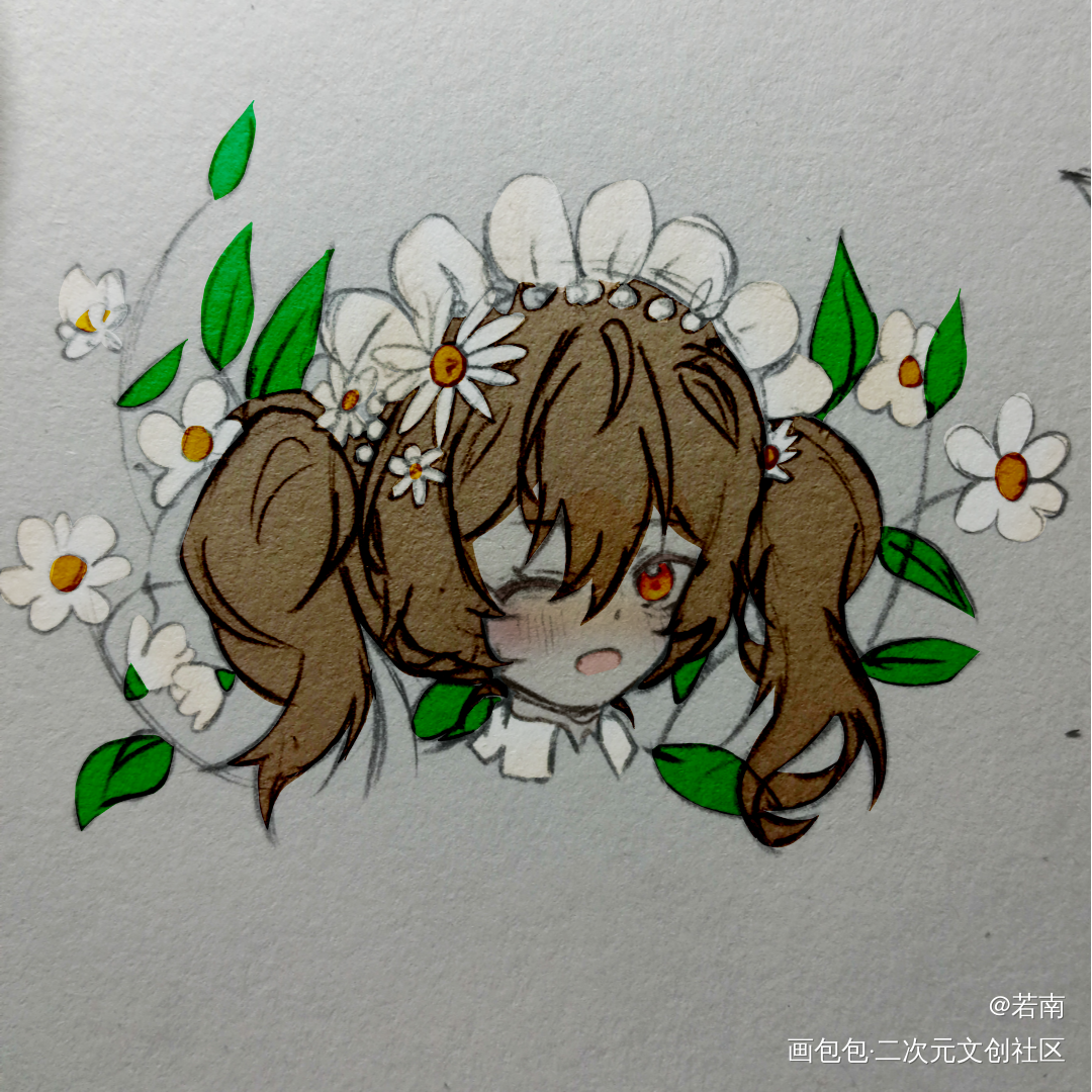 小雏菊拟人_铅笔摸鱼页绘画作品