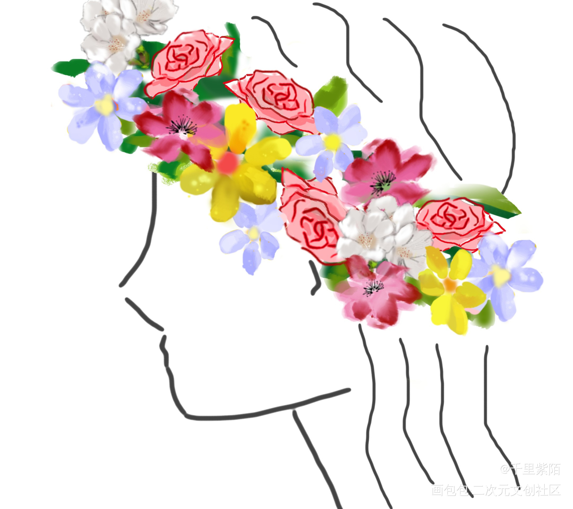 花冠_平涂绘画作品