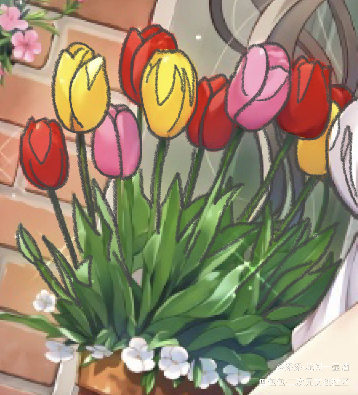 彩色的花_花画画临摹绘画作品