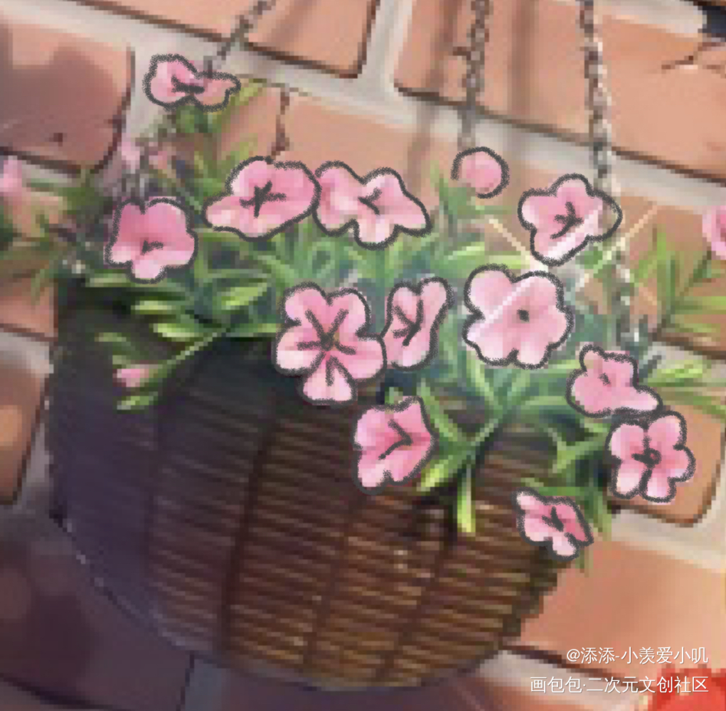 粉粉的花_花画画临摹绘画作品
