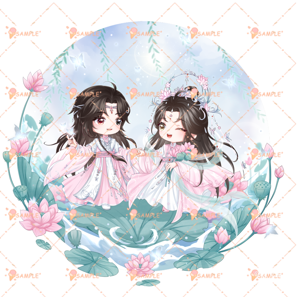 荷花花神•花花怜怜_天官赐福花怜Q版我要上首推绘画作品
