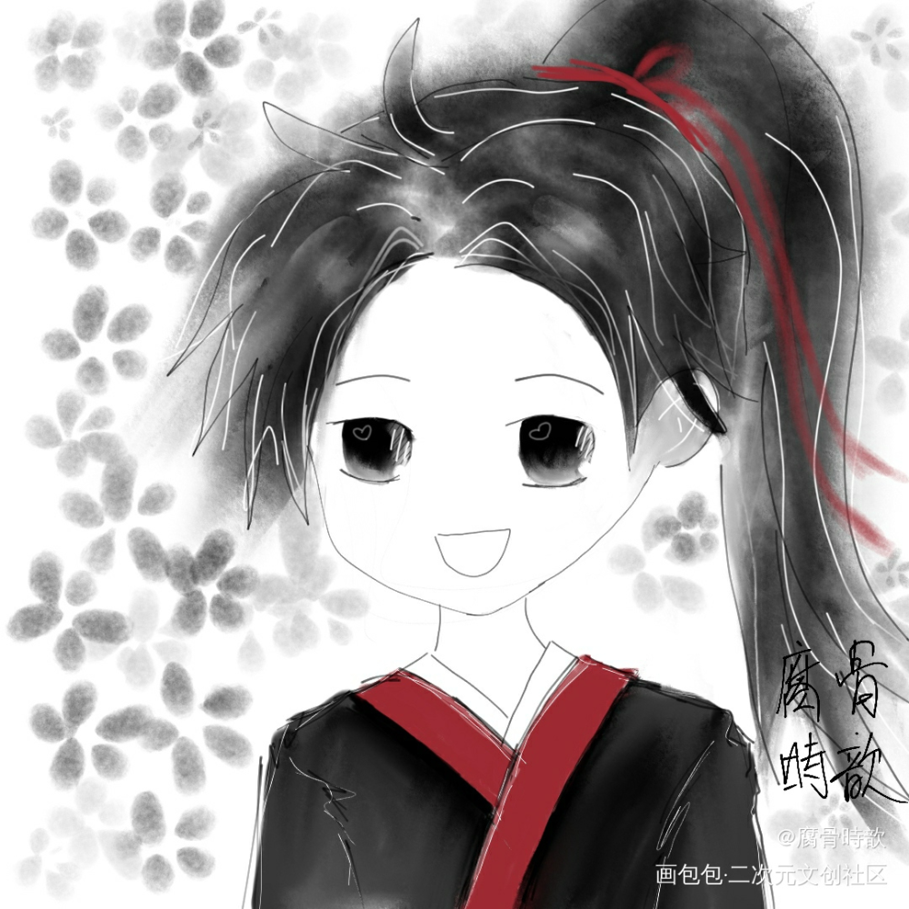 桃花羡_魔道祖师摸鱼页绘画作品
