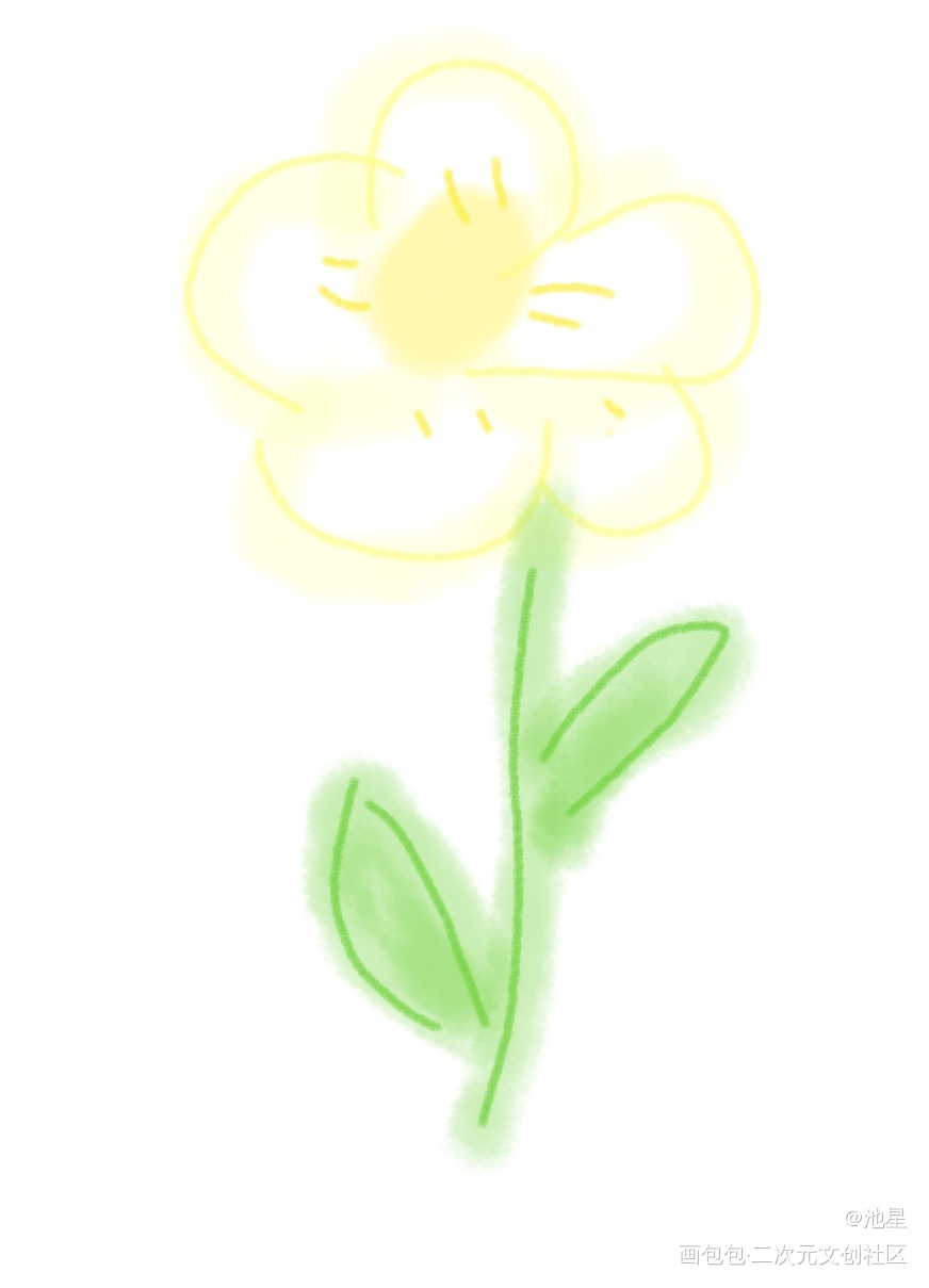 淡黄的小花花_摸鱼页绘画作品