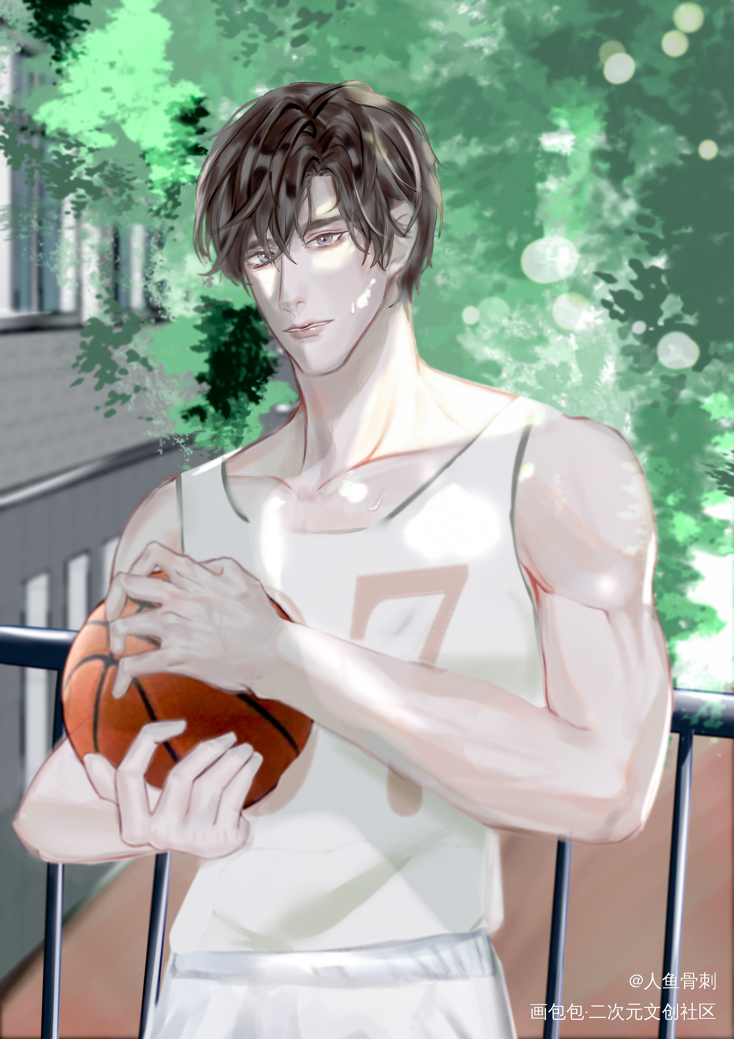 李玉_你却爱着一个傻逼李简李玉水彩头像插画同人水千丞约稿板绘绘画