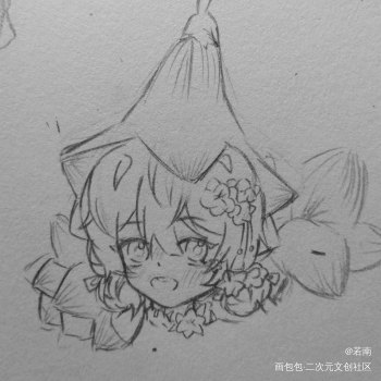 小苍兰拟人_铅笔摸鱼页绘画作品