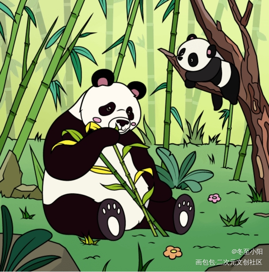 春天的嫩竹_平涂绘画作品