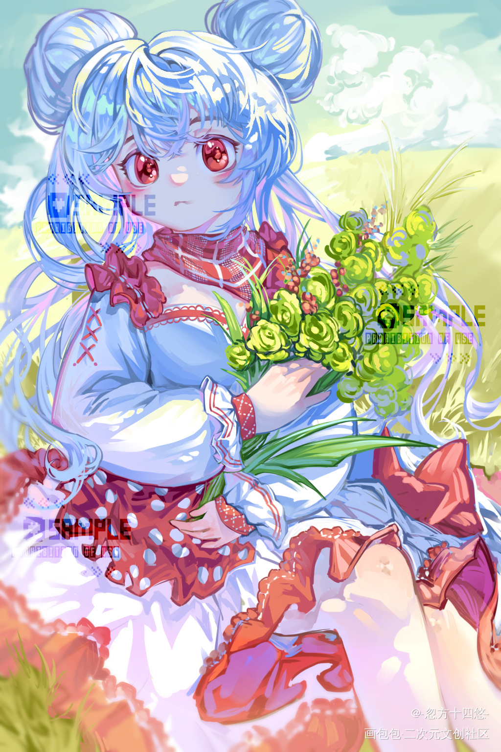 莓若宝的新衣服_厚涂插画原创oc绘画作品