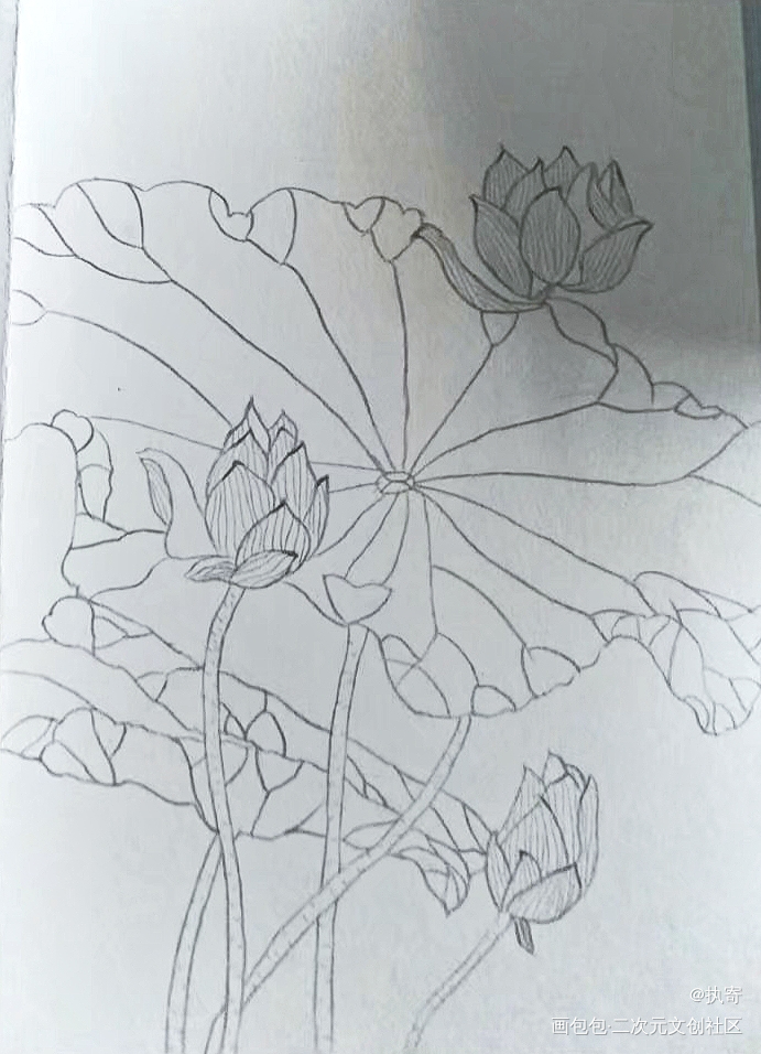 春末_黑白简笔绘画作品