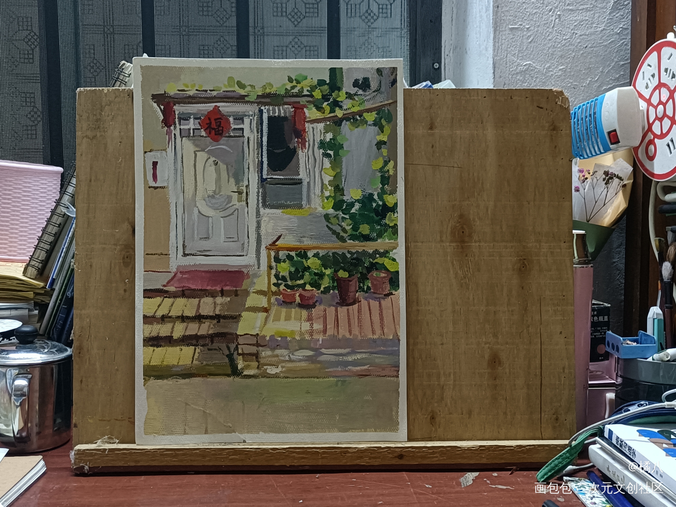 理想的小屋_色彩感临摹绘画作品