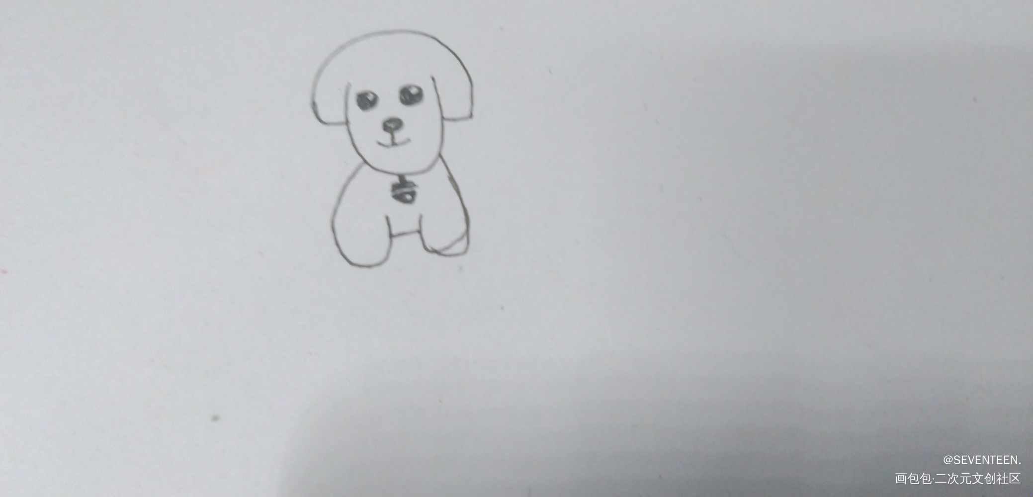 狗_黑白简笔绘画作品