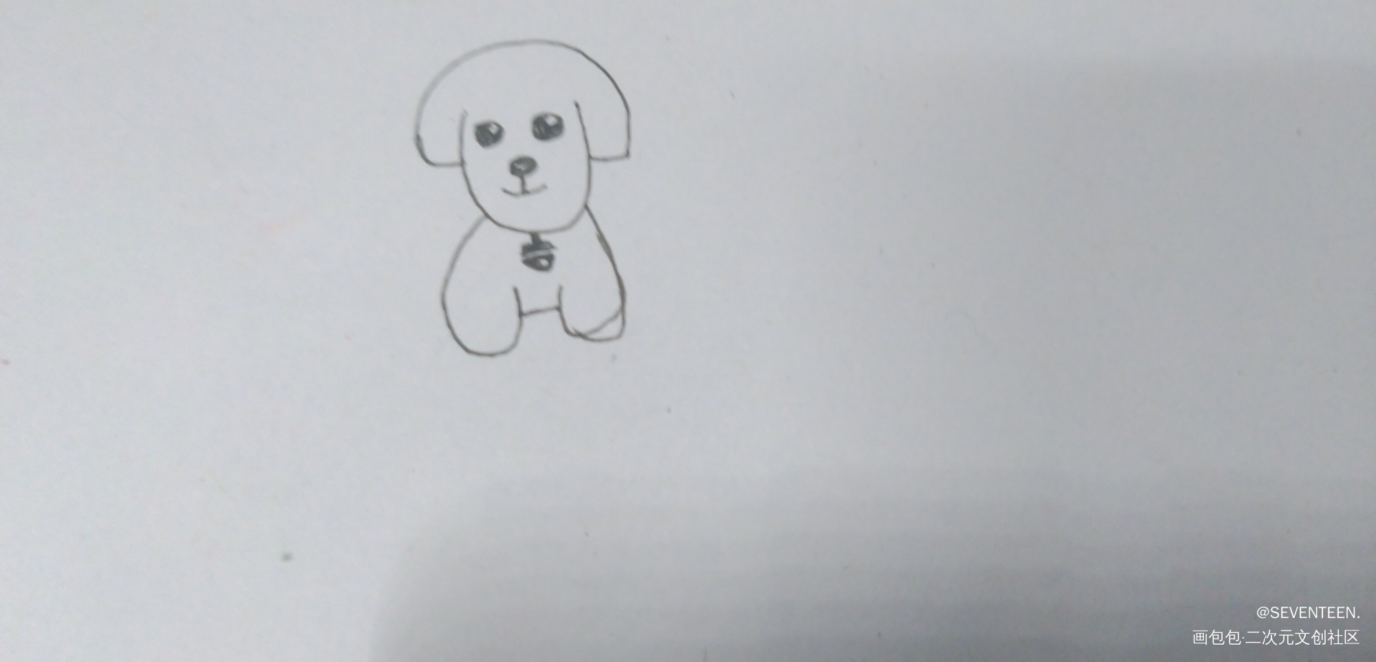 狗_黑白简笔绘画作品