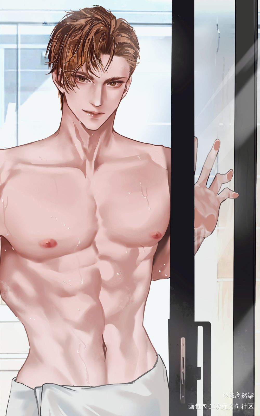 谨行哥哥，哦今天洗头了_188男团周丁周谨行插画绘画作品