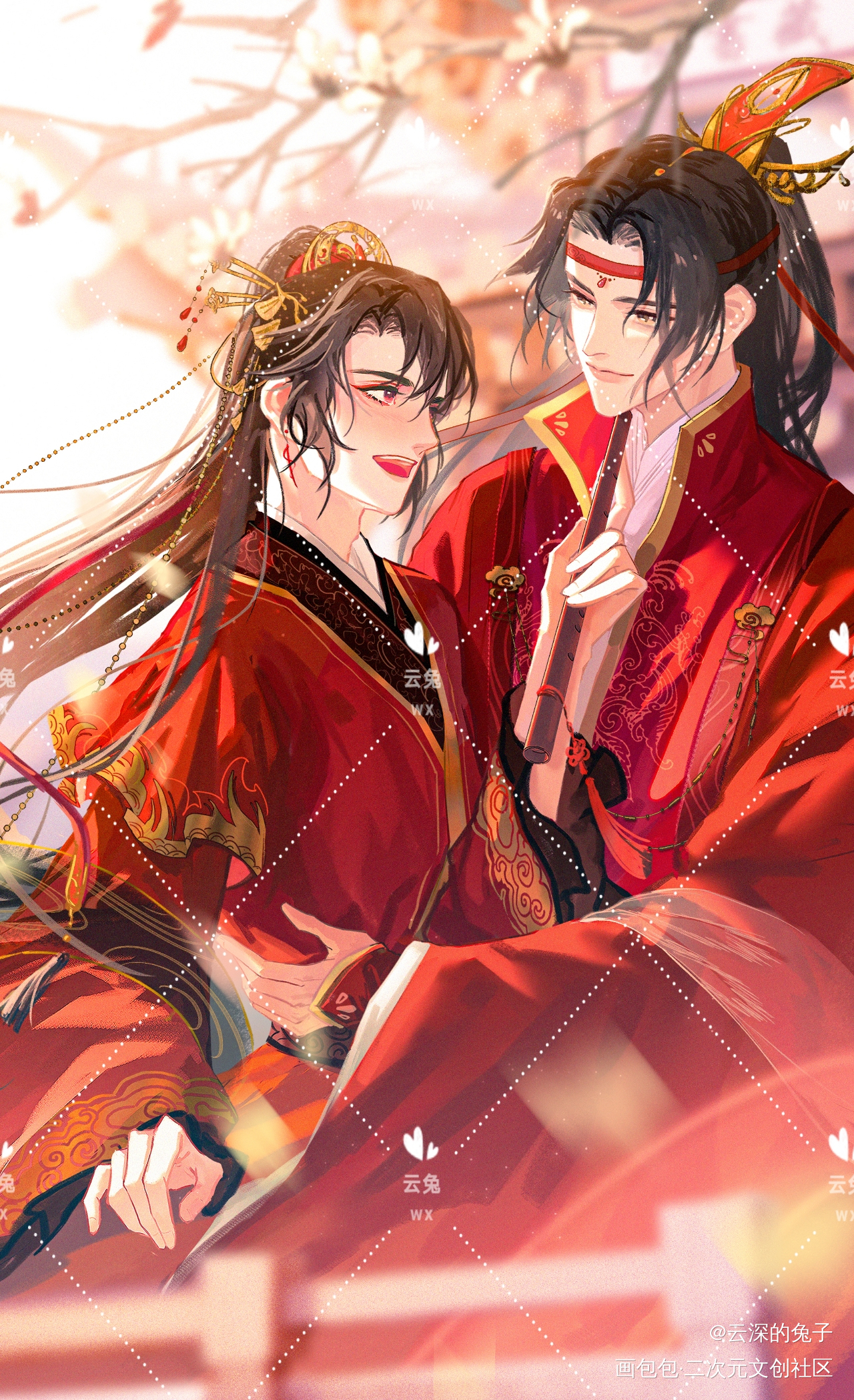彼此眼中的绝世大美人_魔道祖师忘羡蓝忘机魏无羡古风绘画作品