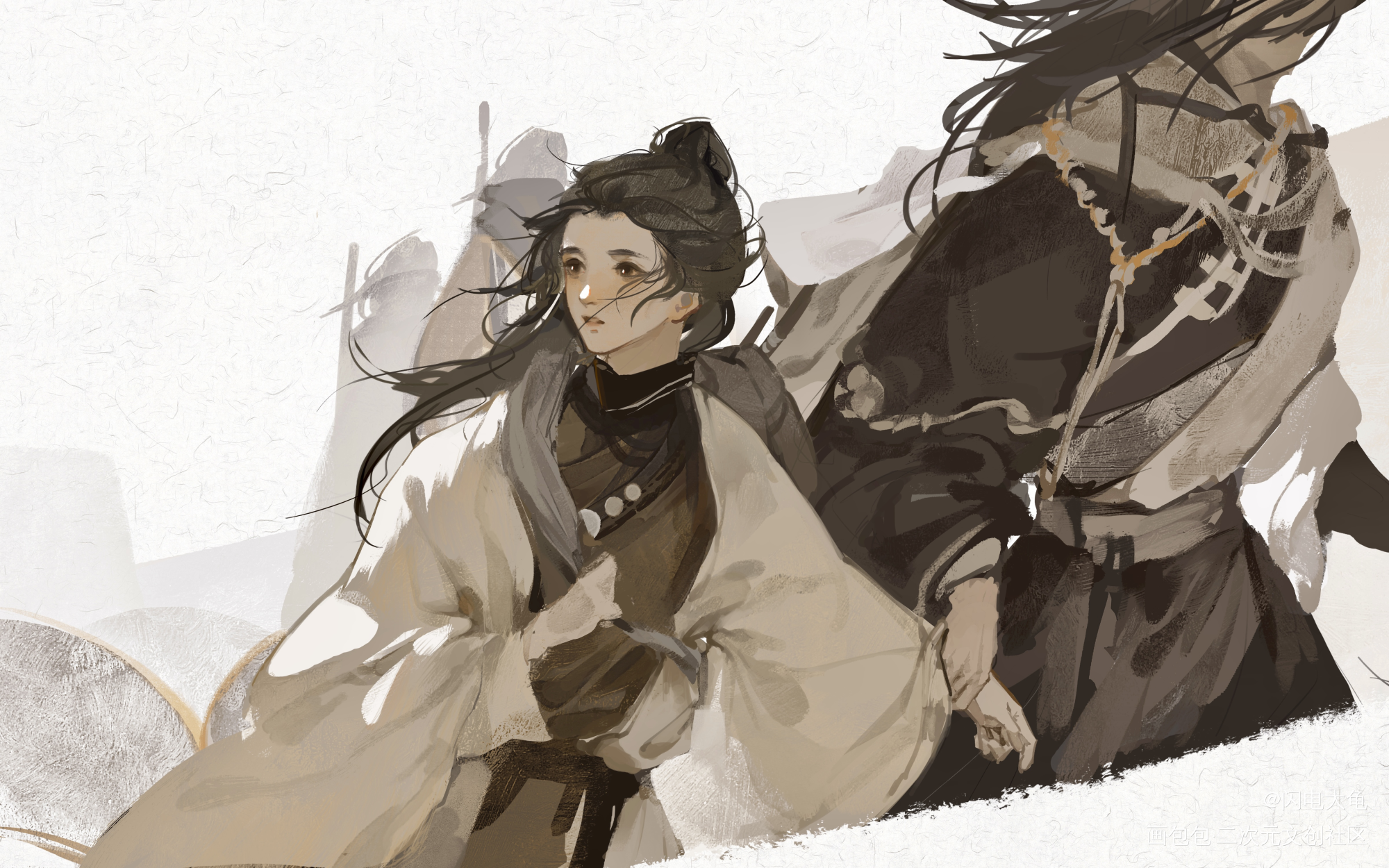 传传我的儿子_古风厚涂插画原创oc绘画作品