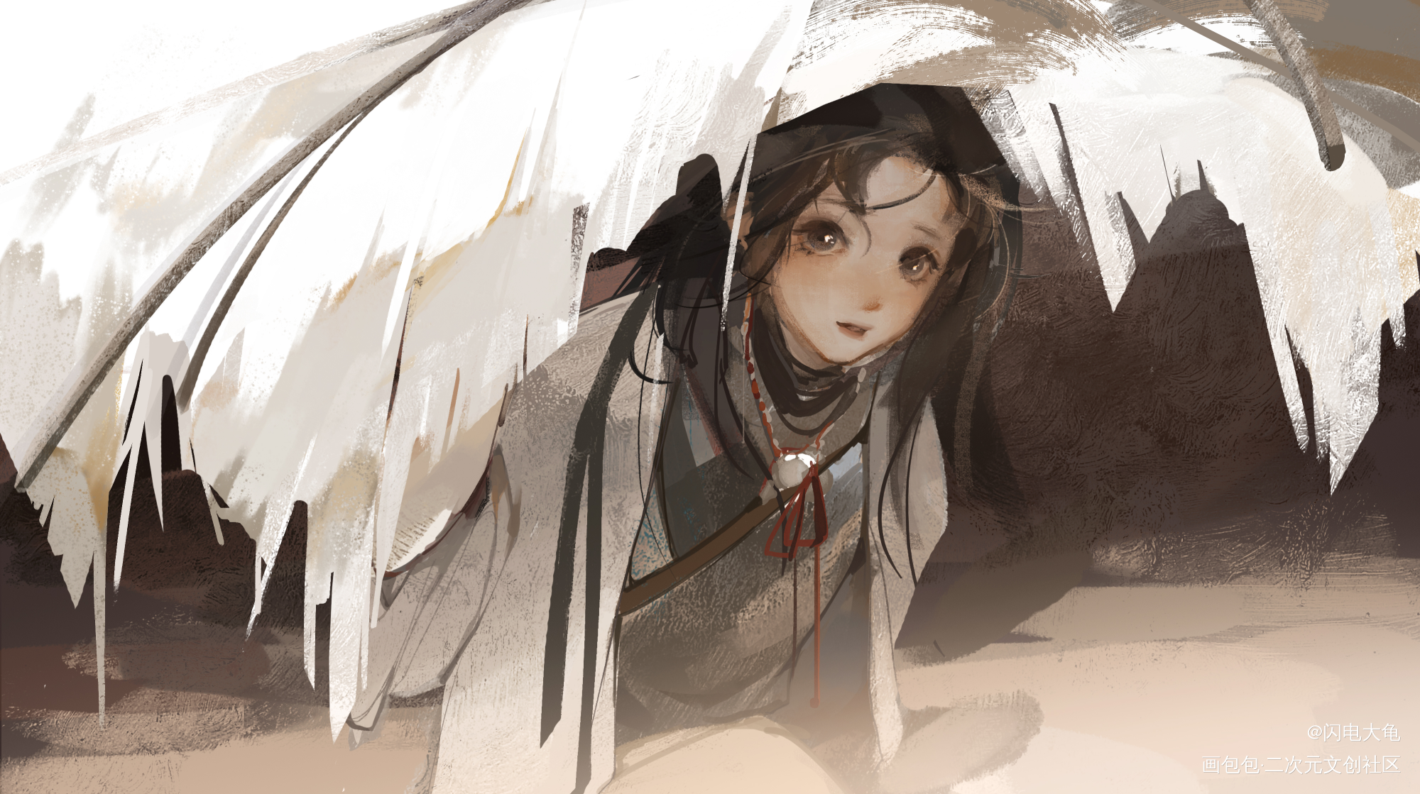 女儿小时候——_古风厚涂插画原创oc绘画作品