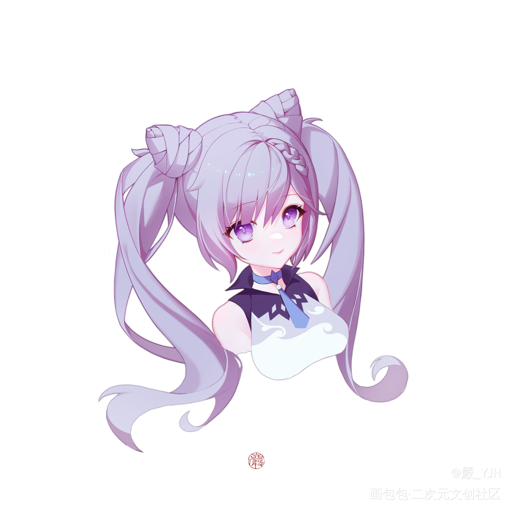摸了刻晴～_原神刻晴板绘涂日系头像同人摸鱼约稿板绘绘画绘画作品
