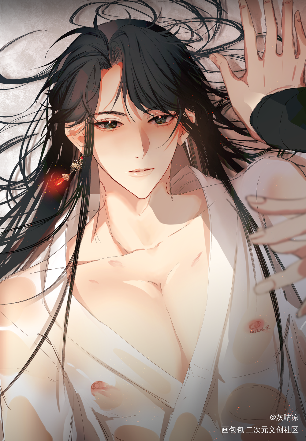 “策安…”_将进酒策舟古风平涂插画同人沈兰舟萧策安绘画原创绘画作品