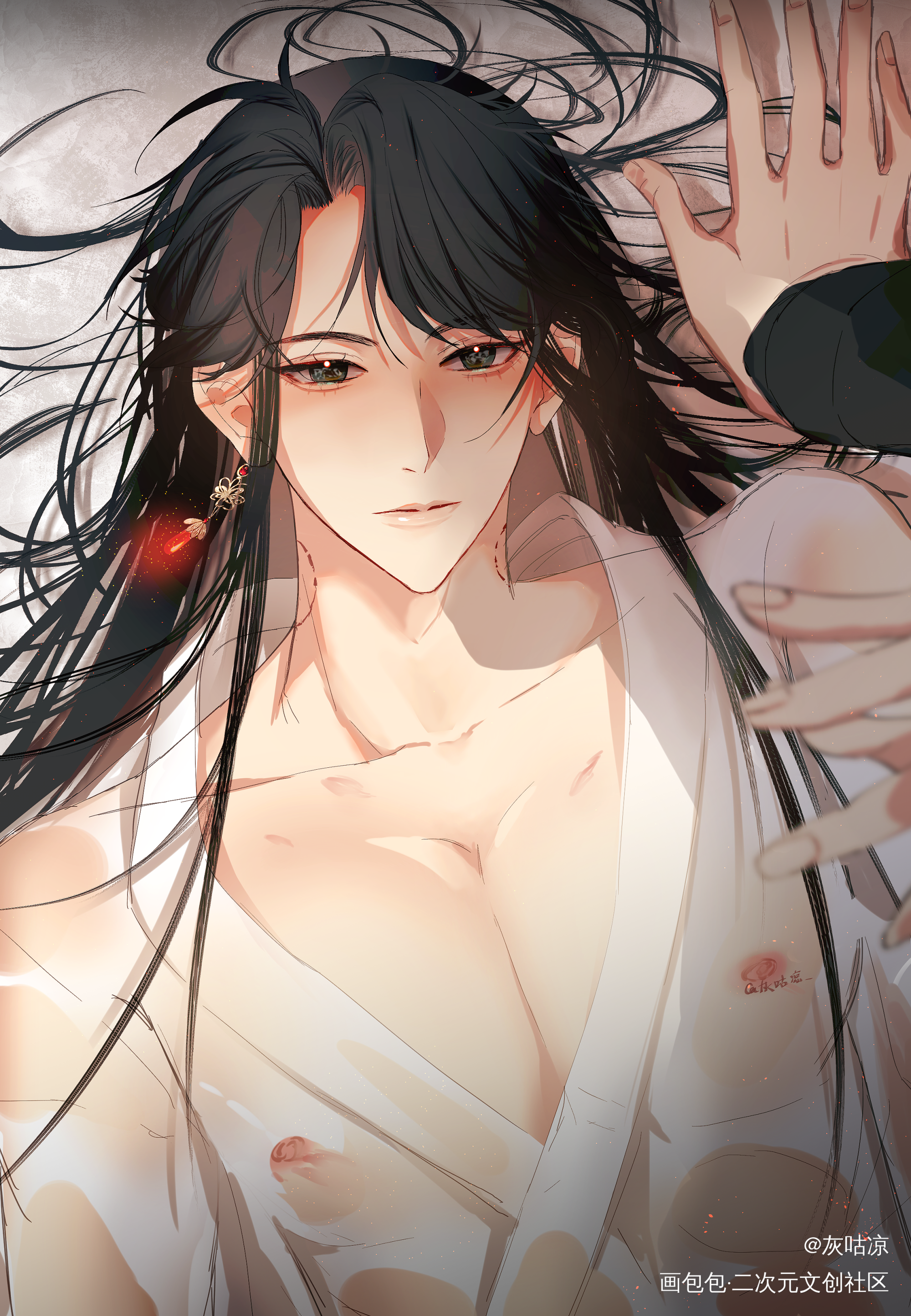 “策安…”_将进酒策舟古风平涂插画同人沈兰舟萧策安绘画原创绘画作品