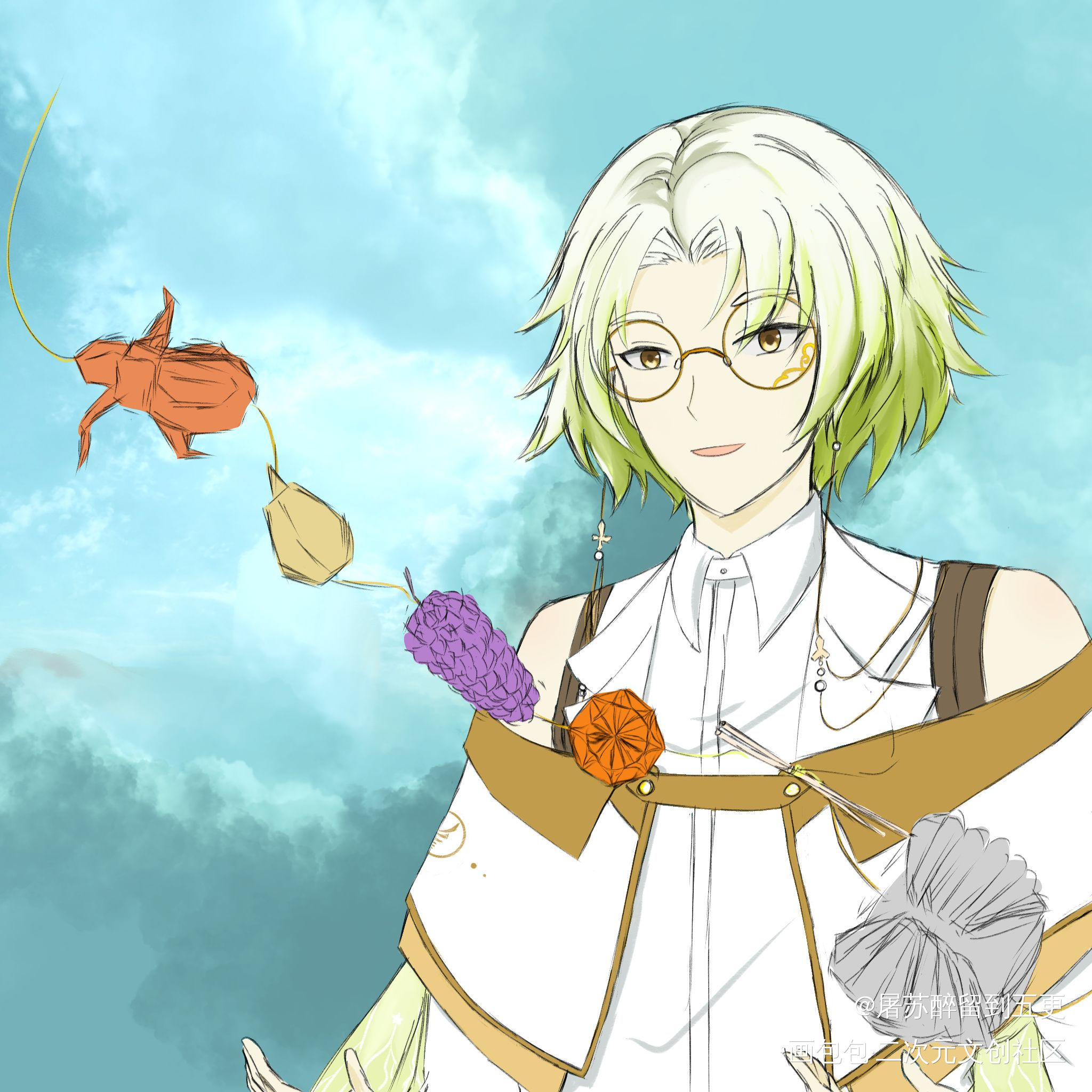 生日_食物语开水白菜绘画作品