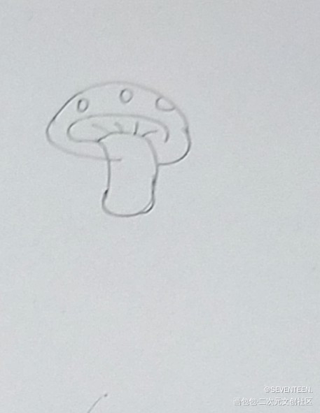 蘑菇_黑白简笔绘画作品