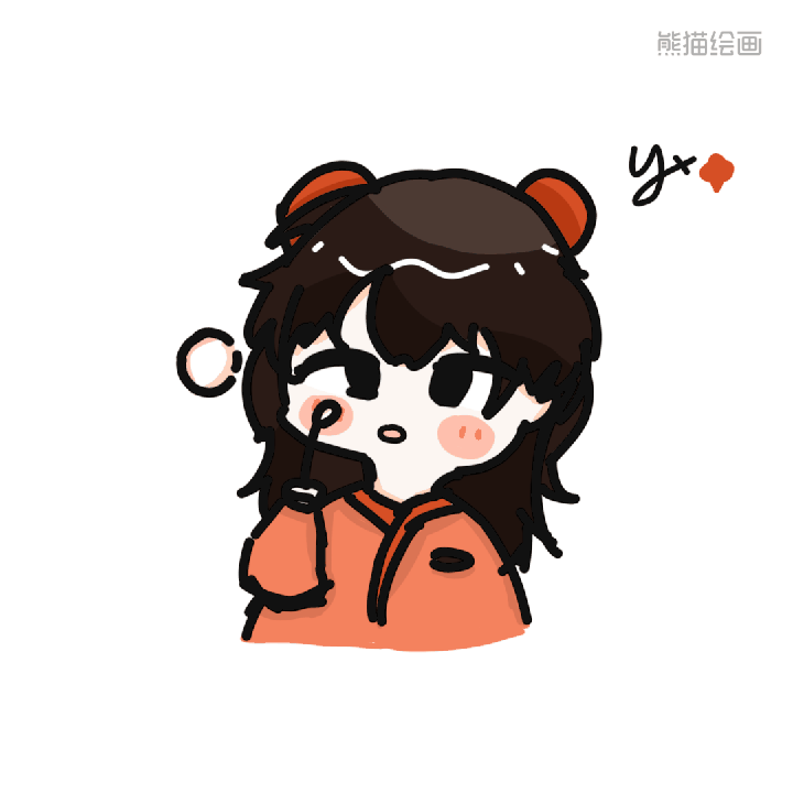 吹泡泡_中国风表情包oc绘画作品