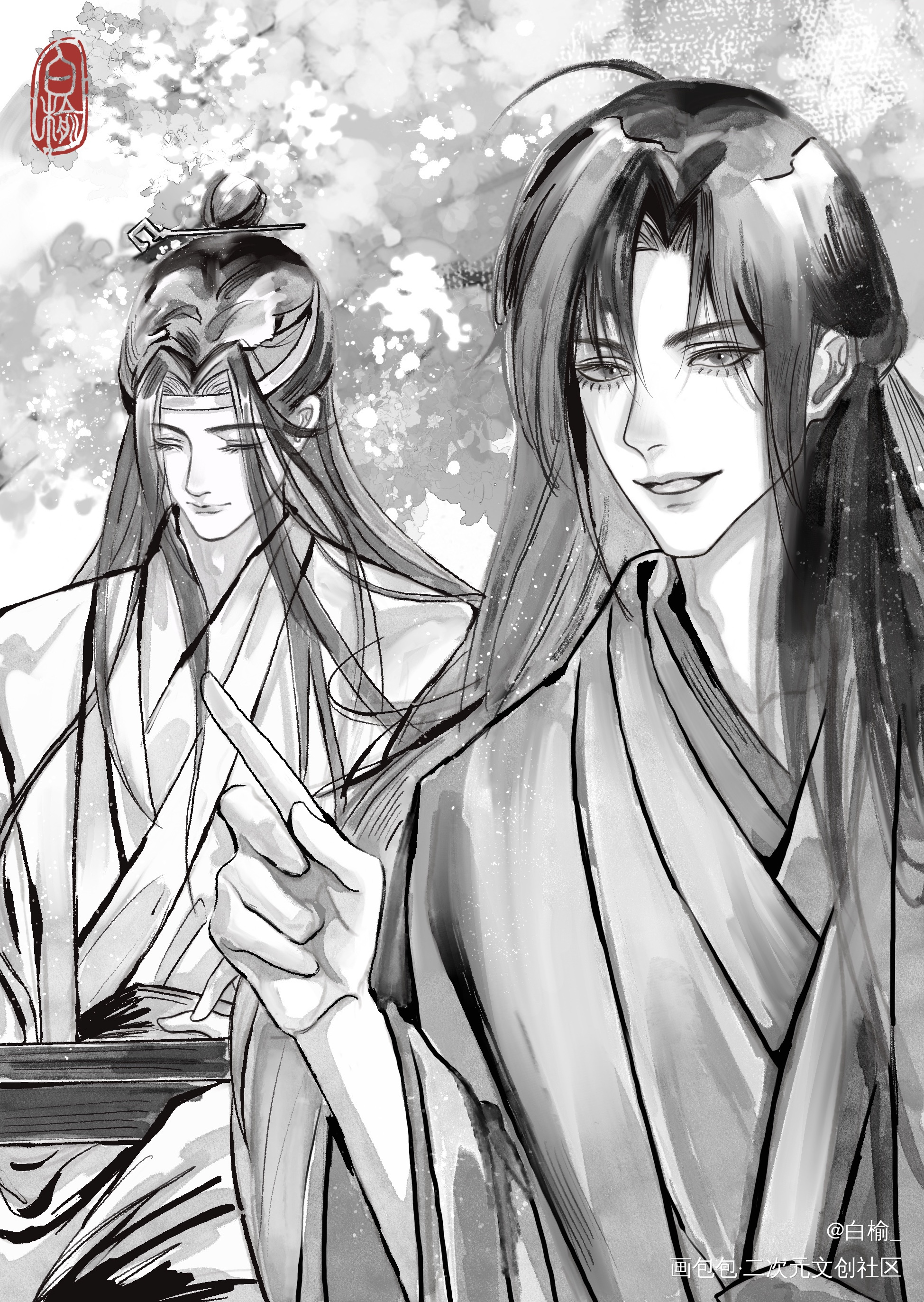 忘羡_魔道祖师忘羡蓝忘机魏无羡条漫绘画作品
