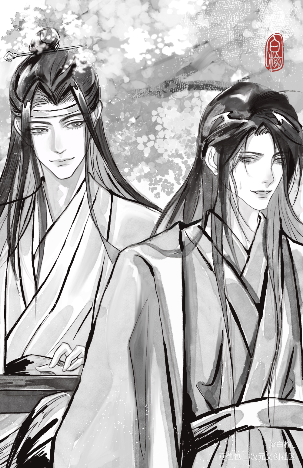 忘羡_魔道祖师忘羡蓝忘机魏无羡条漫绘画作品