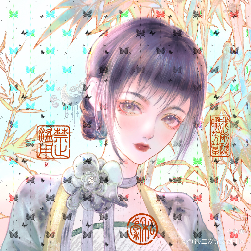 稿子展示_古风水彩头像求约稿付费委托原创头像约稿板绘绘画绘画作品
