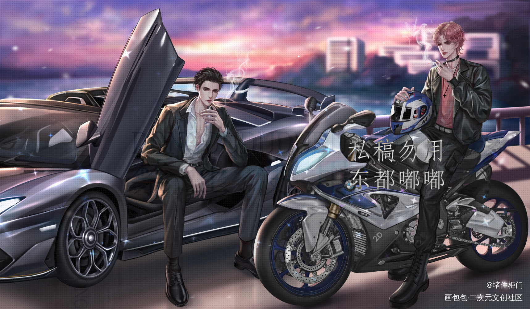 《海夜》邵群and赵锦辛_谁把谁当真娘娘腔188男团赵锦辛邵群绘画作品