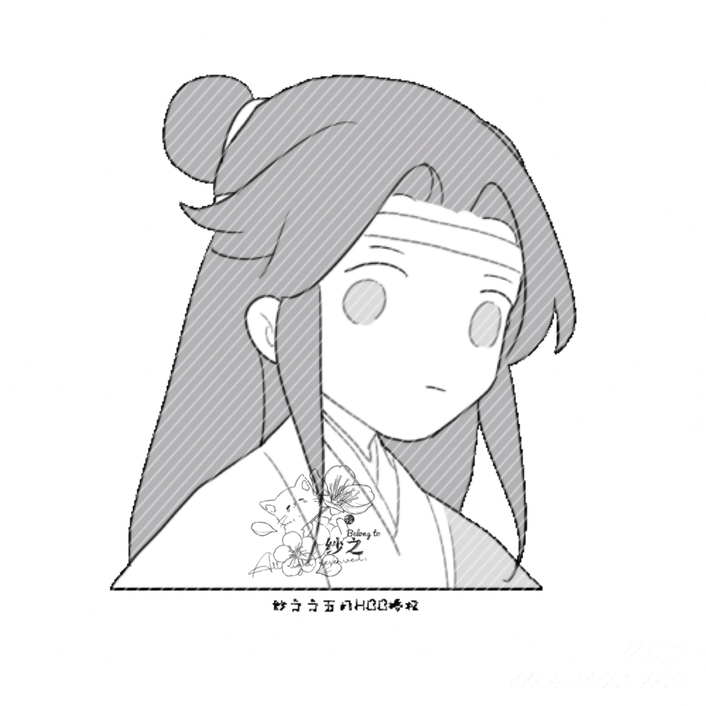 魔道-忘羡-制品 开授权_魔道祖师忘羡蓝忘机Q版头像同人绘画作品
