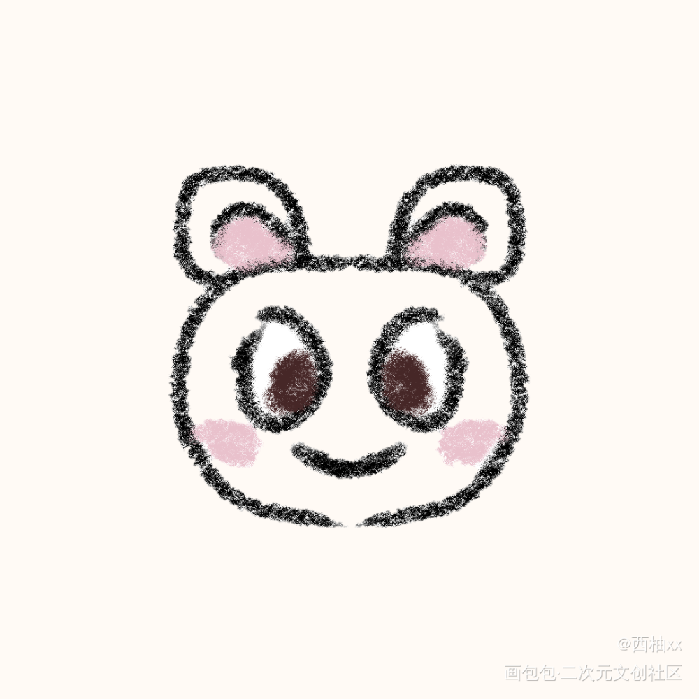 小熊_手绘平涂绘画作品