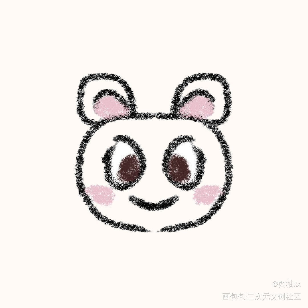 小熊_手绘平涂绘画作品