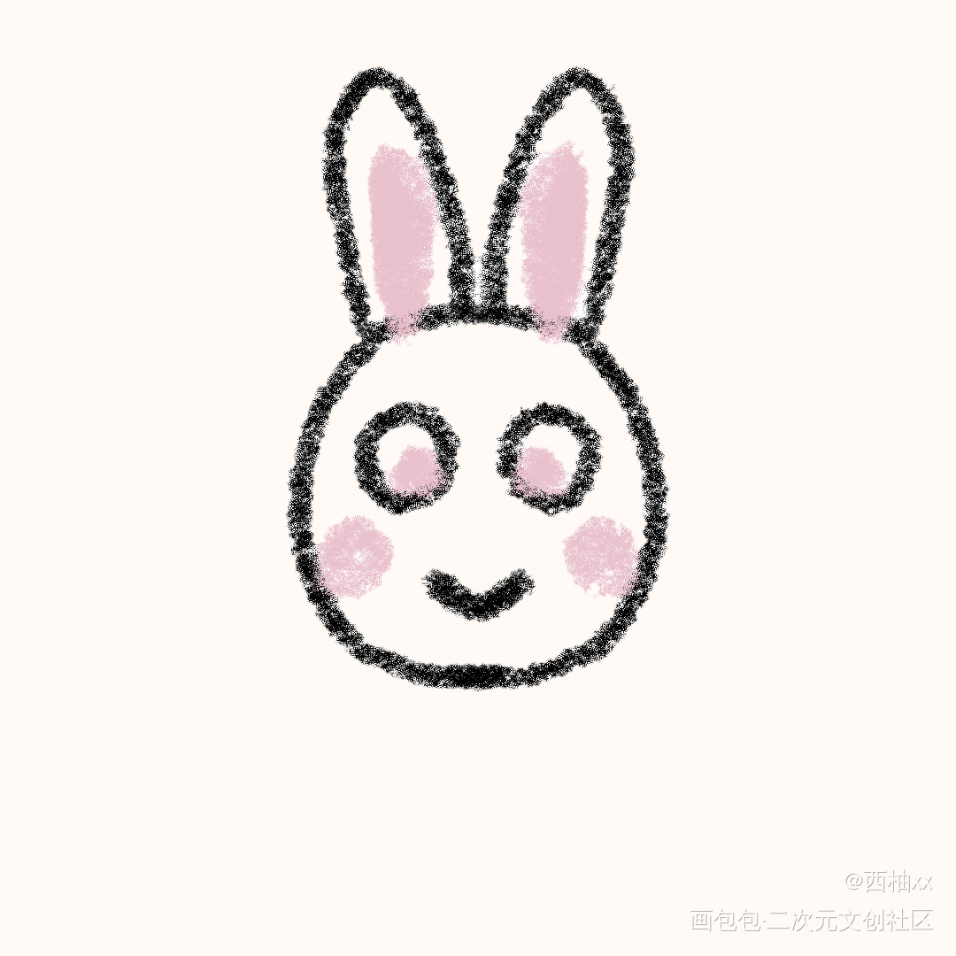 小兔子_手绘平涂绘画作品