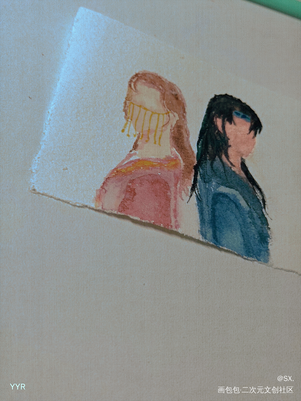 水彩_摸鱼页绘画作品