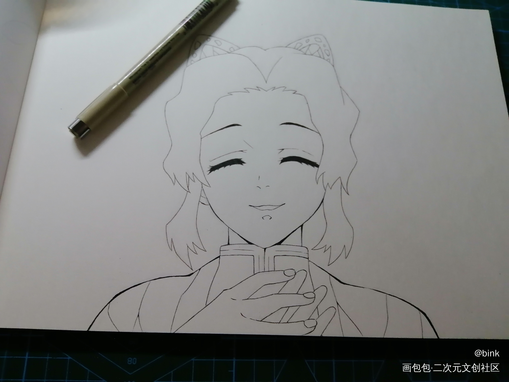 日常（三）_鬼灭之刃蝴蝶忍彩铅临摹绘画作品